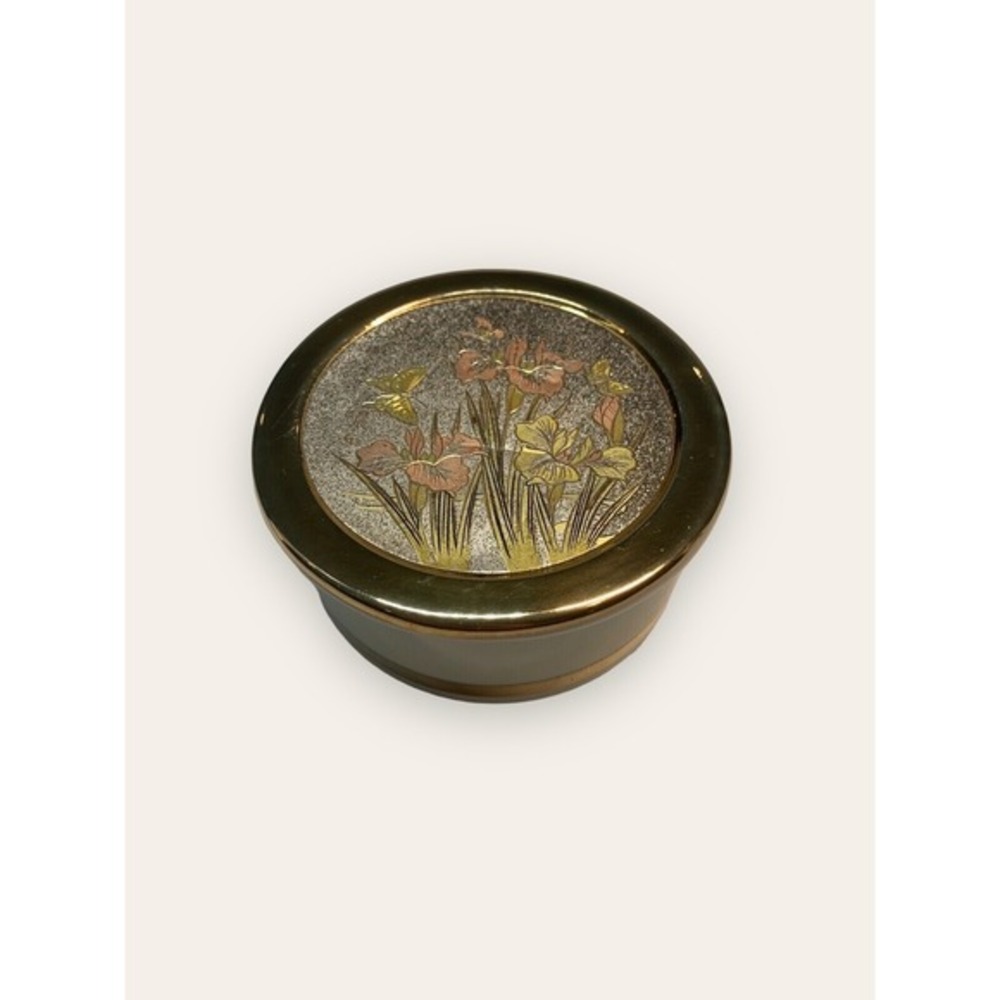 Vintage Himark Chokin‎ Jewelry Trinket Box Porcelain 24K Gold Trim Made In Japan
